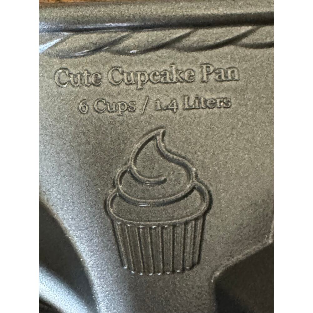 Nordic Ware Cute Cupcake Pan Swirl & Fluted 2 Cavity Bundt Nonstick Bakeware - Picture 8 of 9
